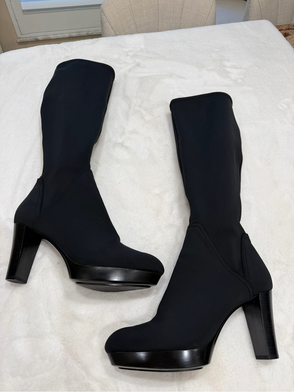 Donald J. Pliner Black Knee-High Platform Heel Boots